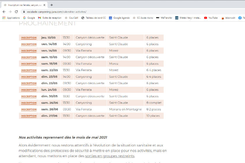 Les Sorties du mois de Mai sont en ligne